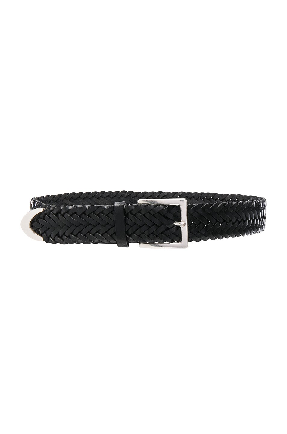 Image 1 of Rag & Bone Slim Braided Belt in Black