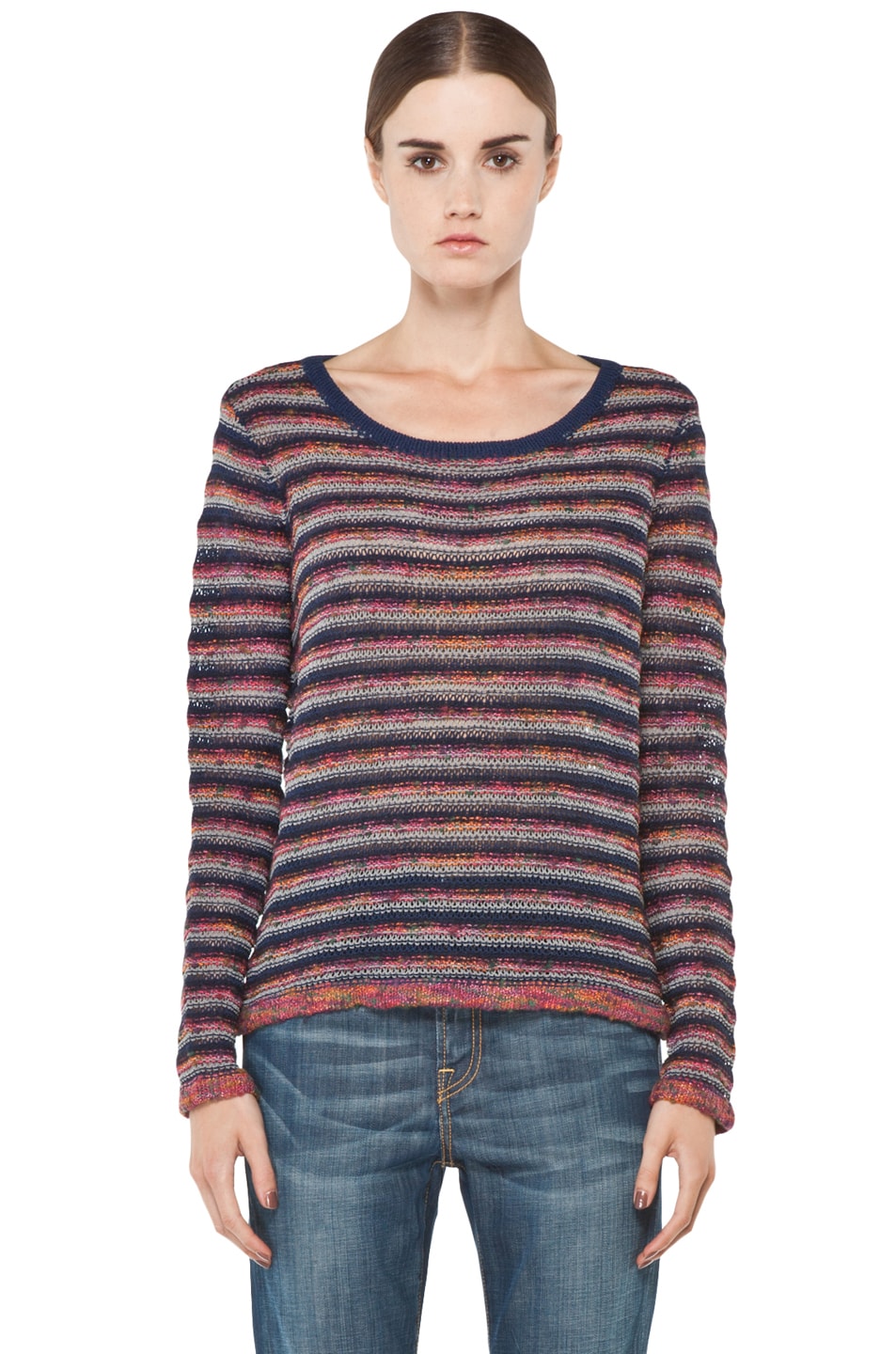 Image 1 of Rag & Bone Amy Long Sleeve Pullover in Navy