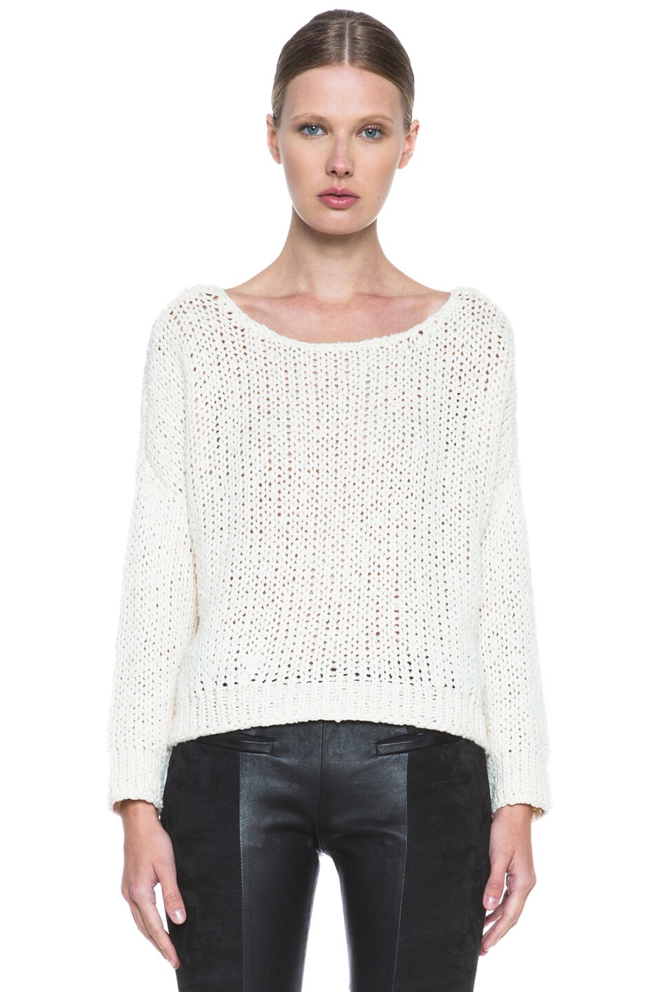 Image 1 of Rag & Bone Krista Knit Pullover in Cream