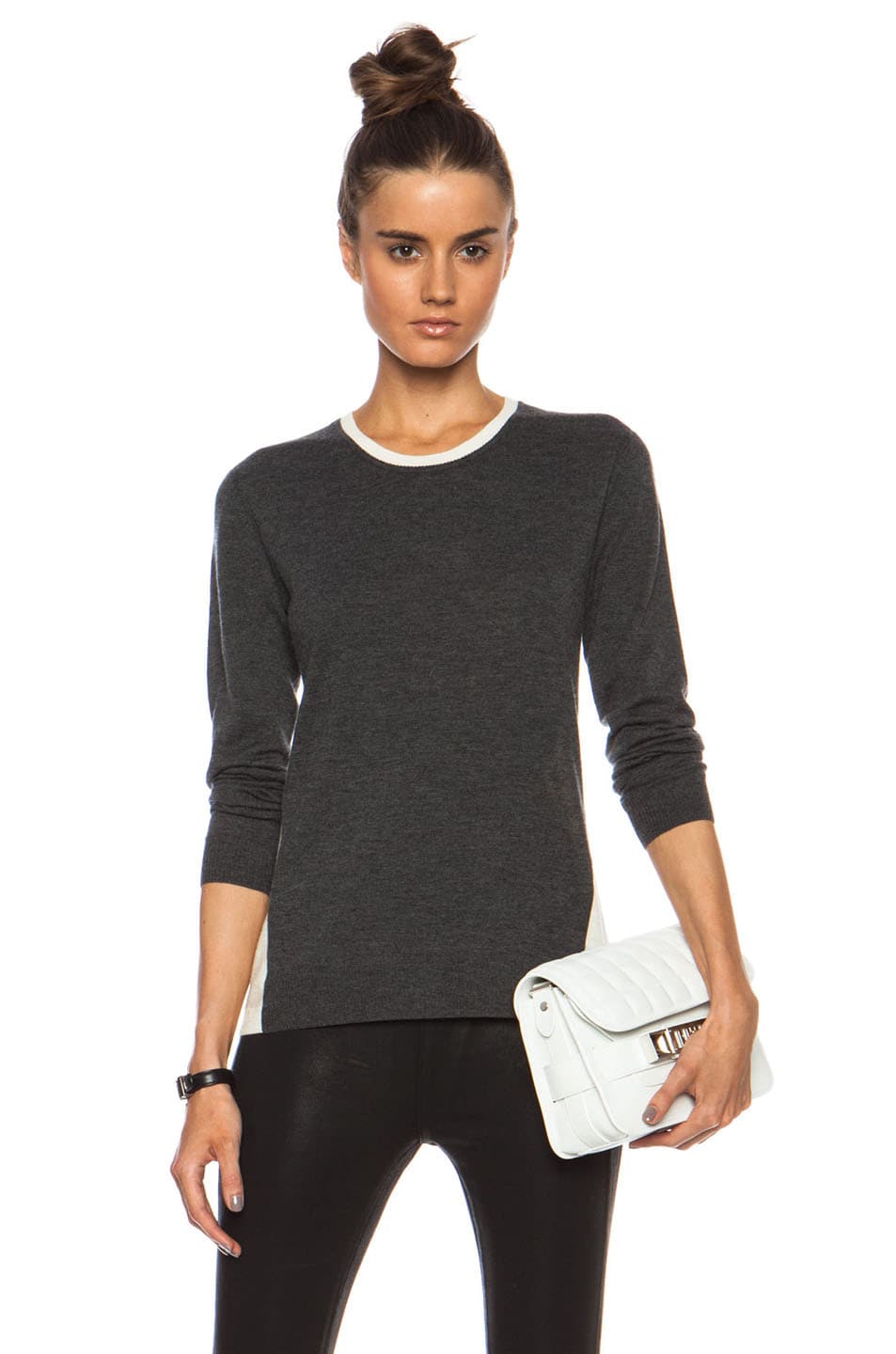 Image 1 of Rag & Bone Renelle Wool-Blend Pullover in Charcoal