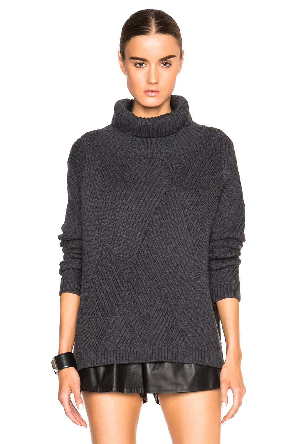 Image 1 of Rag & Bone Blithe Turtleneck Sweater in Charcoal