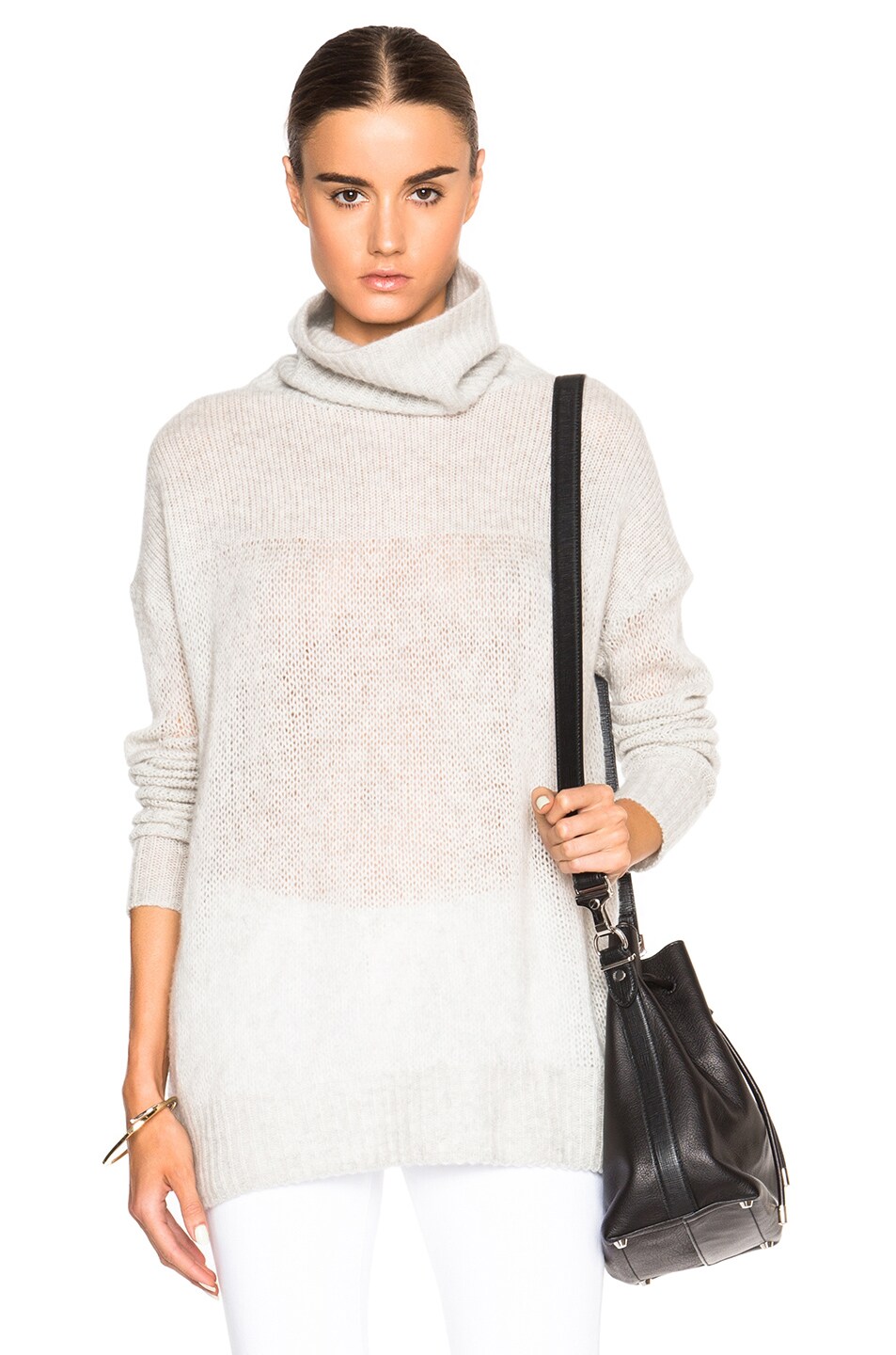 Image 1 of Rag & Bone Philipa Turtleneck Sweater in Light Grey