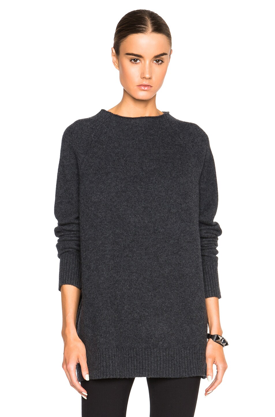 Image 1 of Rag & Bone Sienna Turtleneck Sweater in Charcoal