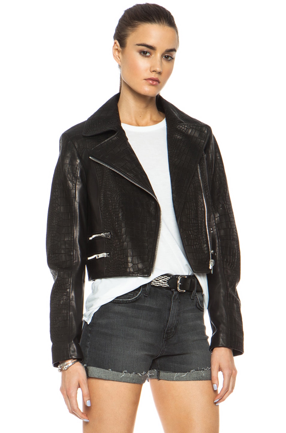 Rag & Bone Vespa Lambskin Leather Jacket in Black | FWRD