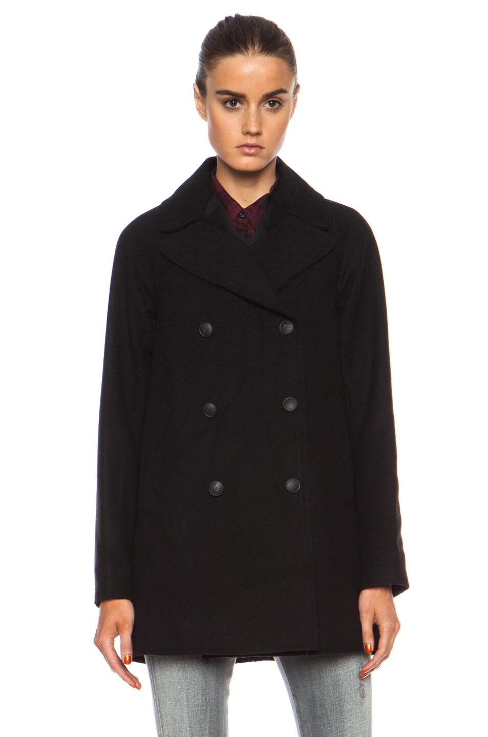 Rag & Bone Stanley Peacoat in Black | FWRD