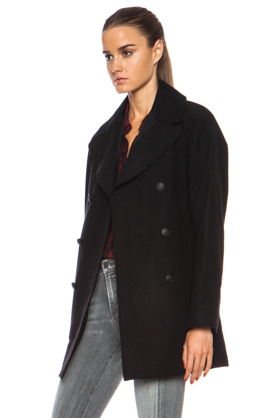 Rag & Bone Stanley Peacoat in Black | FWRD