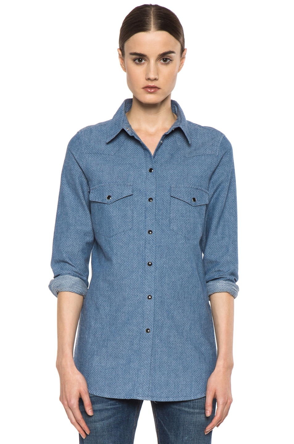 Image 1 of Rag & Bone Western Shirt in Blue