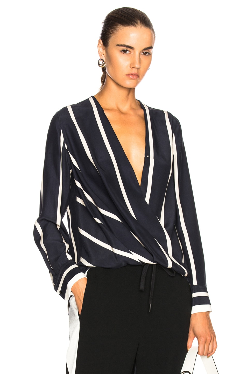 Image 1 of Rag & Bone Victor Blouse in Salute & White