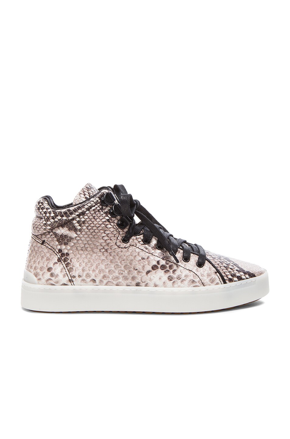Image 1 of Rag & Bone Kent High Top Leather Sneakers in Fawn Python
