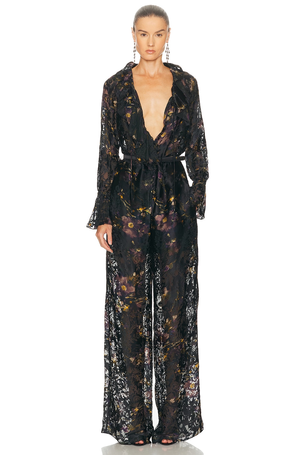 Image 1 of Ralph Lauren Collection Carol Jumpsuit in Green Multi