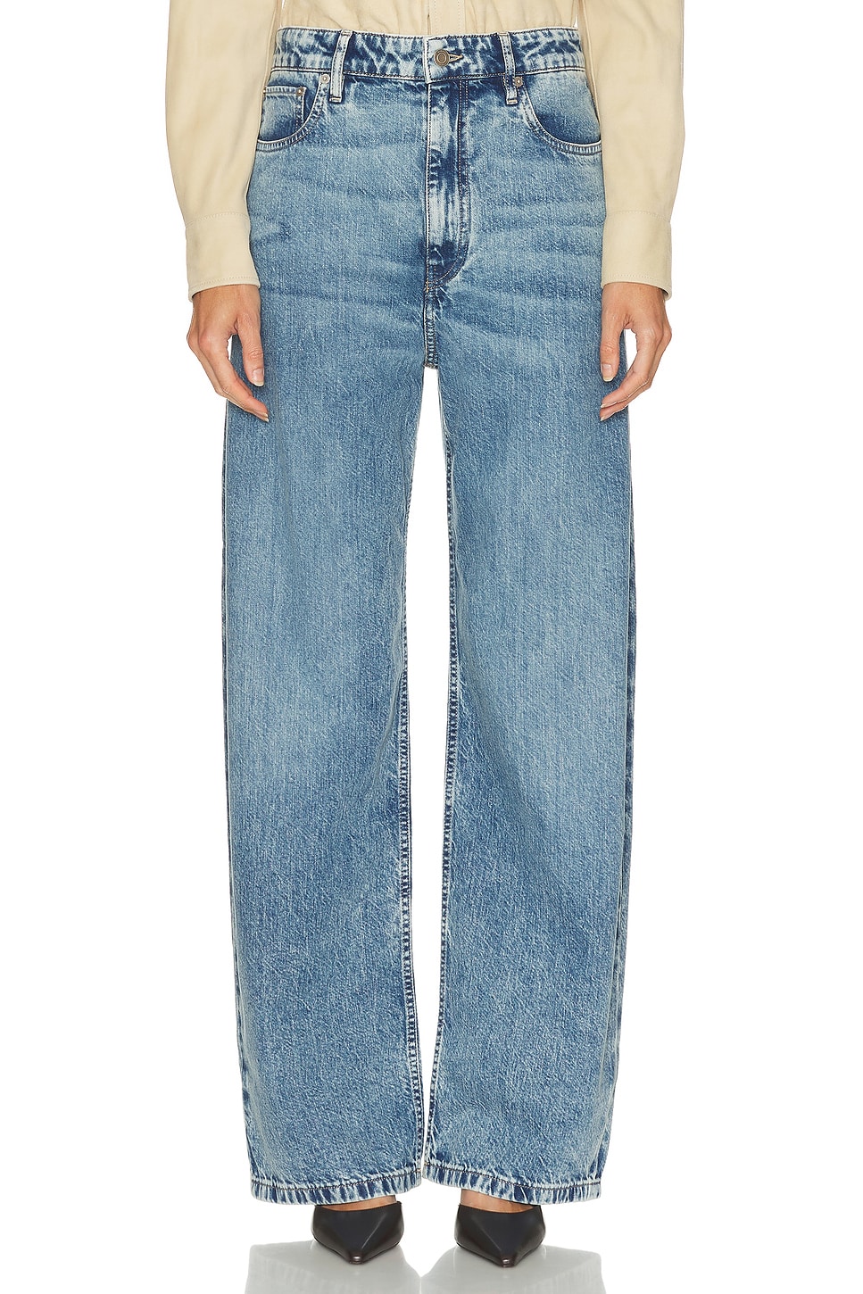 Image 1 of Ralph Lauren Collection Thompson Cotton Denim Jean in Salt Wash