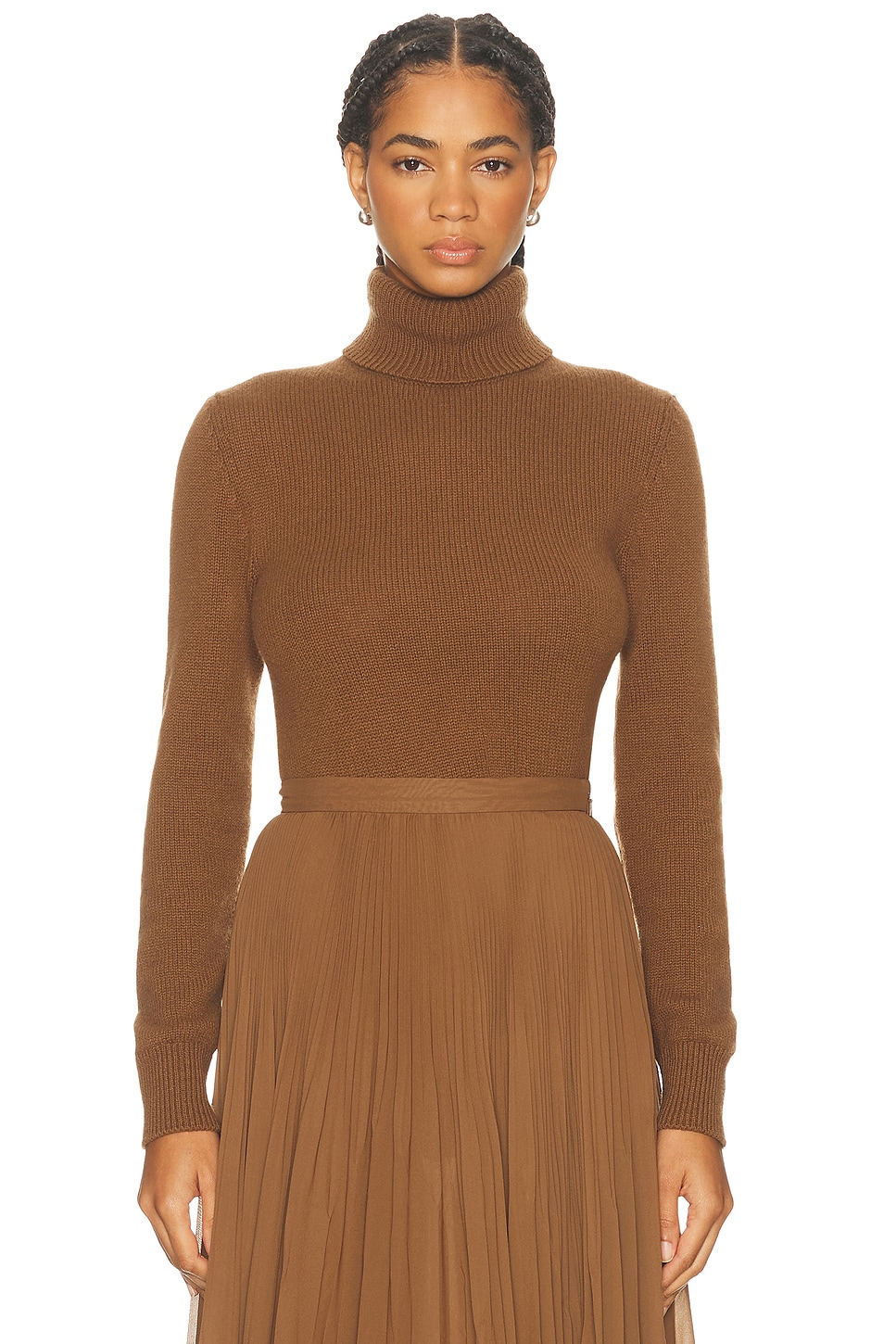 Image 1 of Ralph Lauren Collection Turtleneck Sweater in Cognac