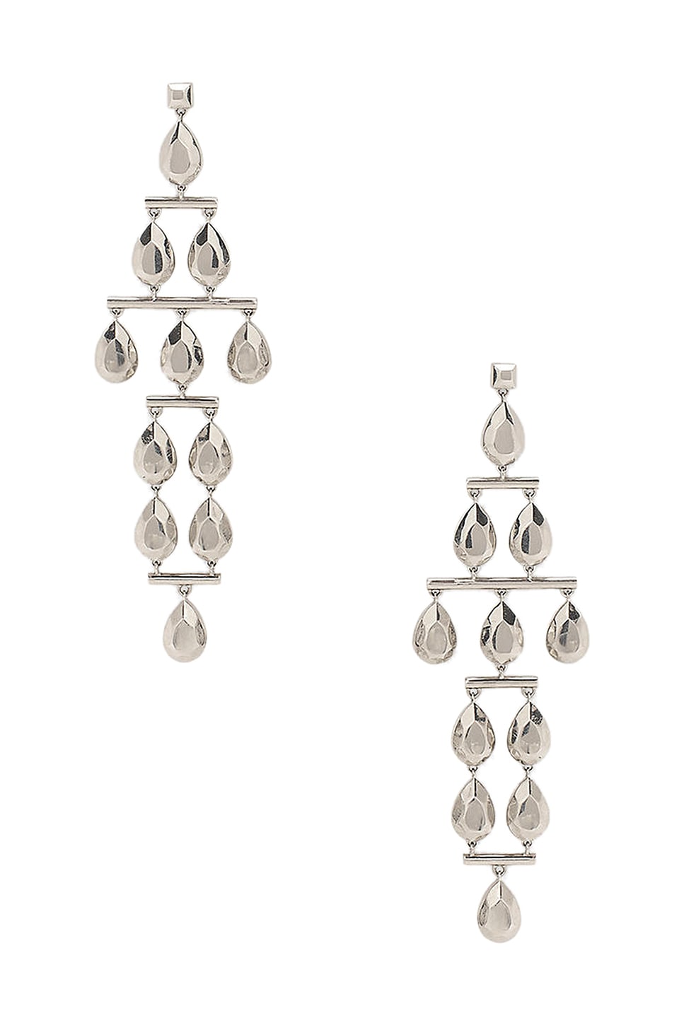 Image 1 of Ralph Lauren Collection Silver-Tone Teardrop Chandelier Earrings in Grey