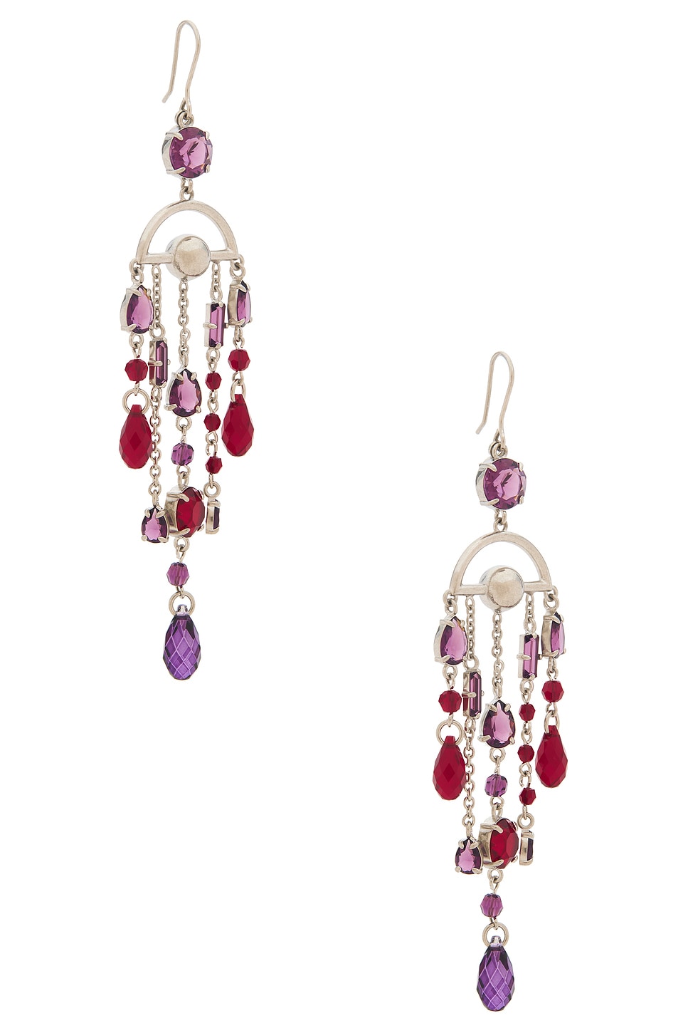 Image 1 of Ralph Lauren Collection Victorian Earrings in Brass & Crystal