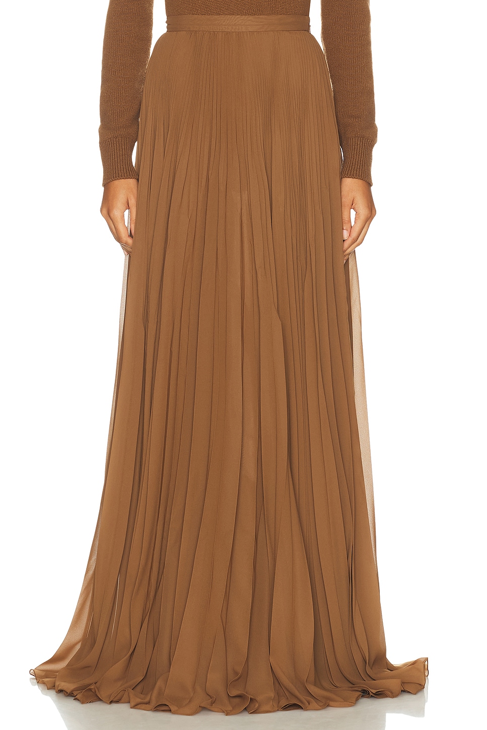Image 1 of Ralph Lauren Collection Marsha Skirt in Cognac