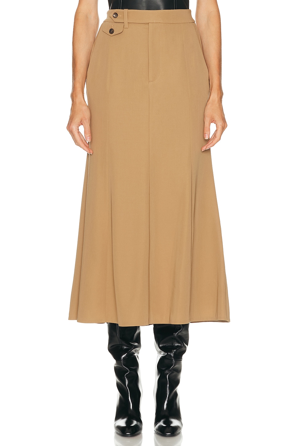 Image 1 of Ralph Lauren Collection Teyanna Skirt in Camel