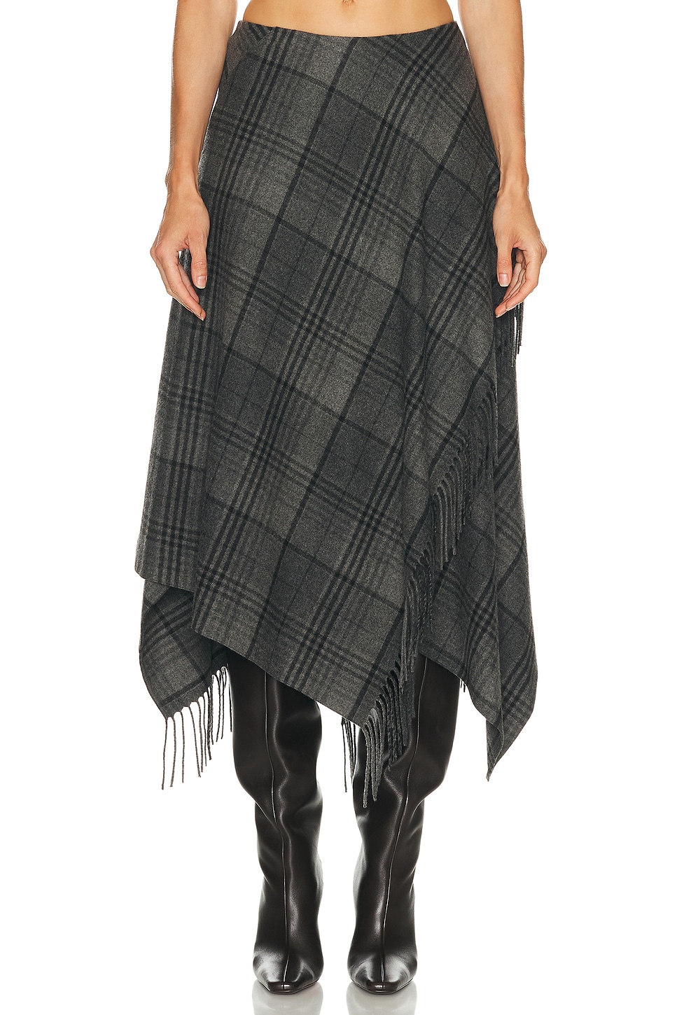 Image 1 of Ralph Lauren Collection Hadiah Skirt in Grey & Black