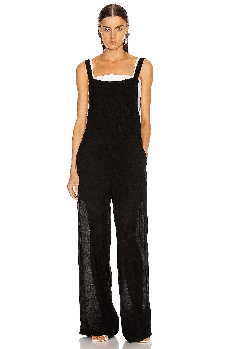 Image 1 of The Range Vapor Voile Overalls in Faded Black