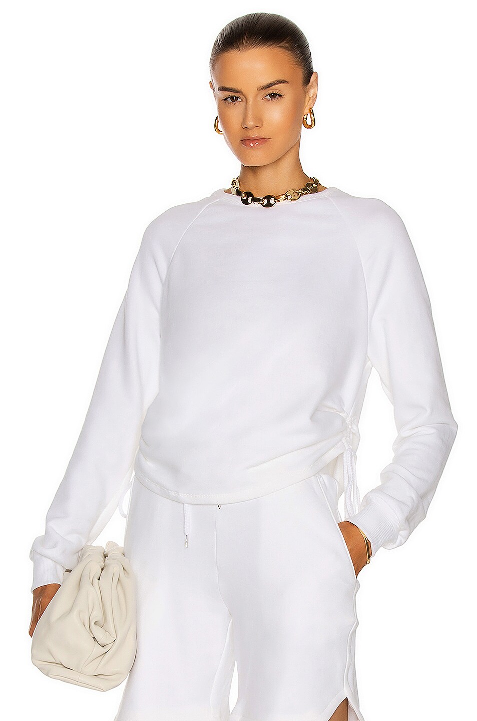 Image 1 of The Range Element French Terry Cinched Crew Sweatshirt in White