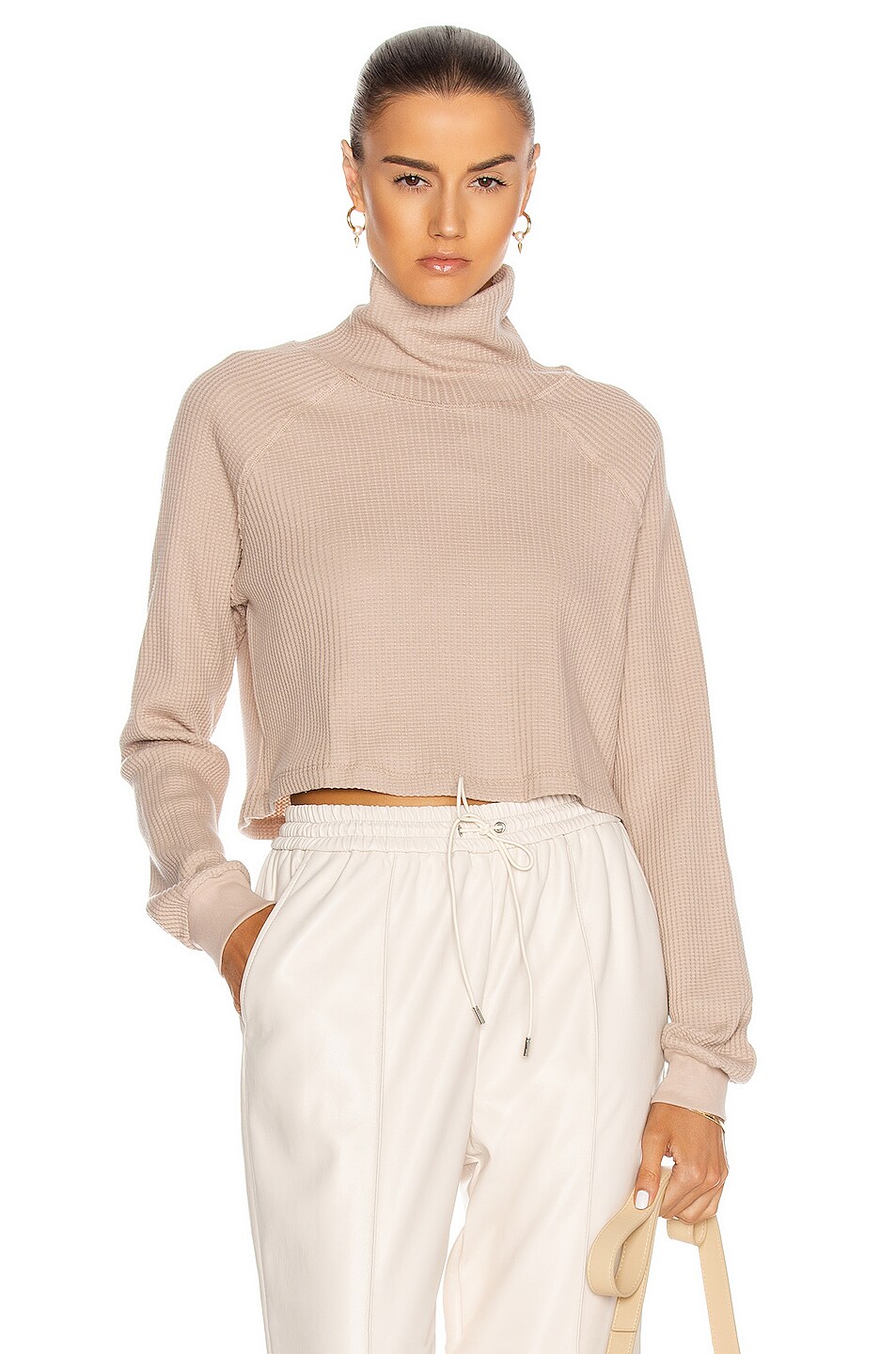 Image 1 of The Range Cropped Turtleneck Top in Saddle