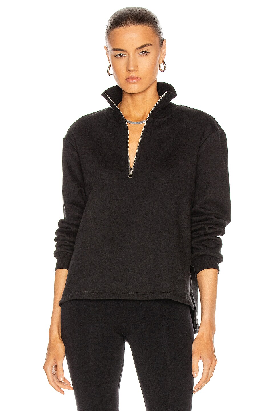 Image 1 of The Range Zip Neck Sweatshirt in Black