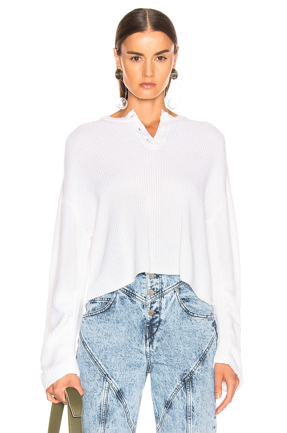 Image 1 of The Range Element Henley Sweater in White