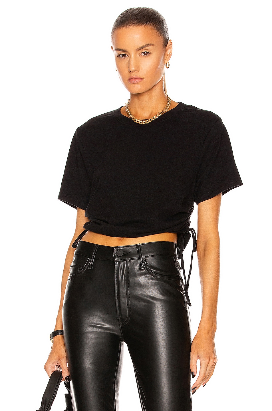 Image 1 of The Range Cinched Short Sleeve Top in Jet Black