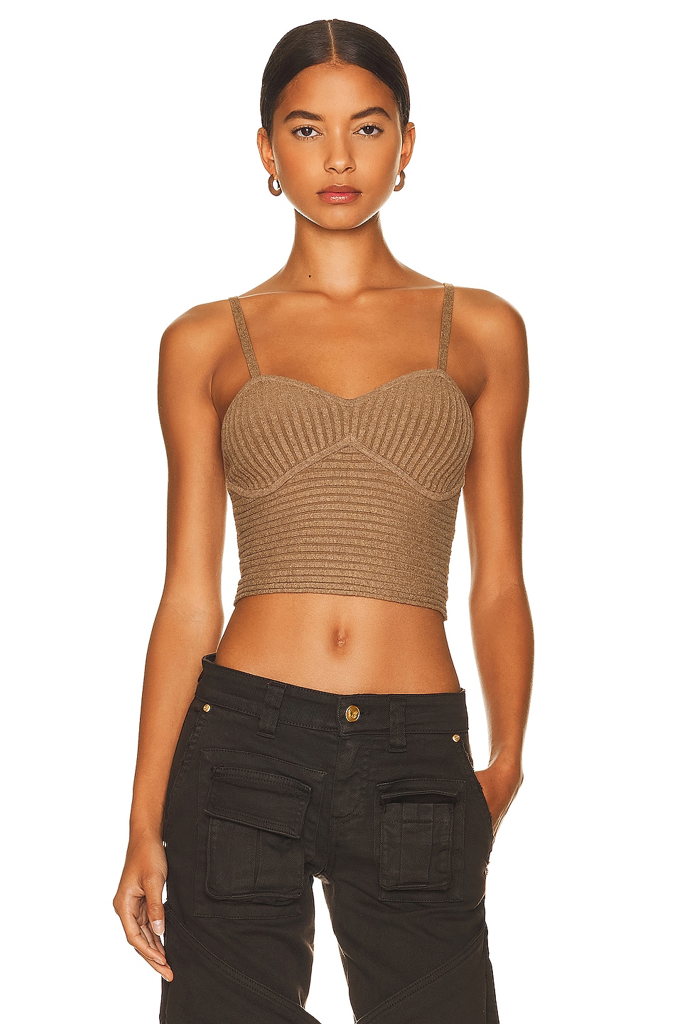 Image 1 of The Range Blended Knit Corset Tank in Tanlines