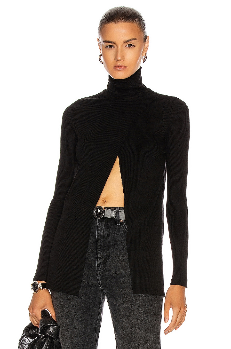 Image 1 of The Range Layered Turtleneck Top in Black
