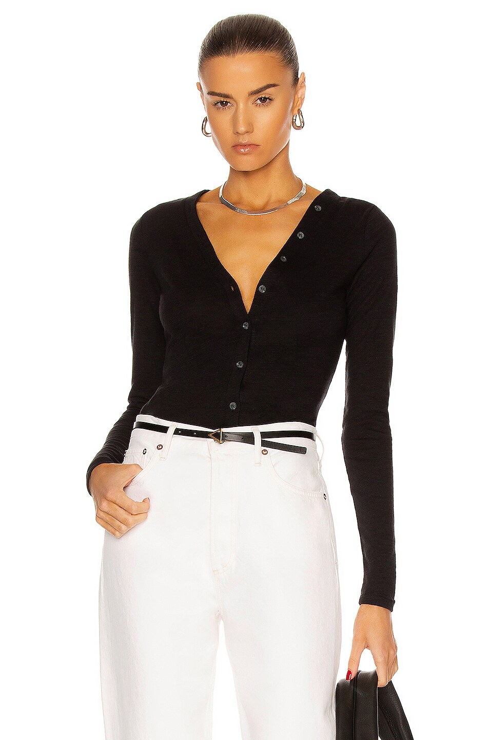 Image 1 of The Range Long Sleeve Button Down Top in Jet Black