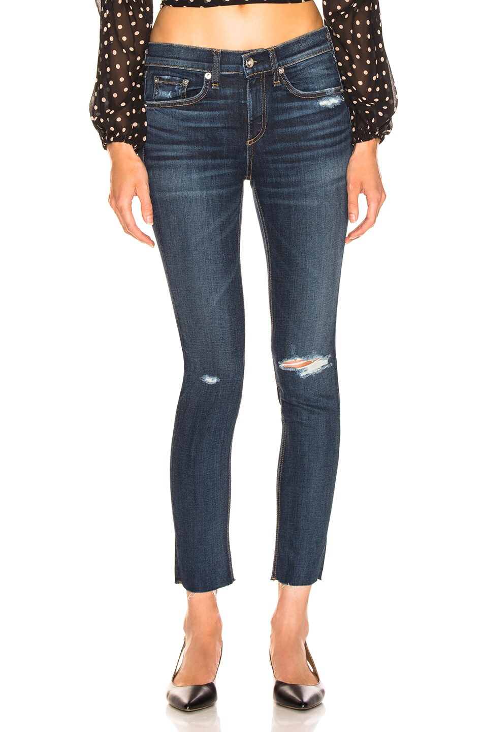 Image 1 of Rag & Bone Ankle Skinny in Franklin with Holes