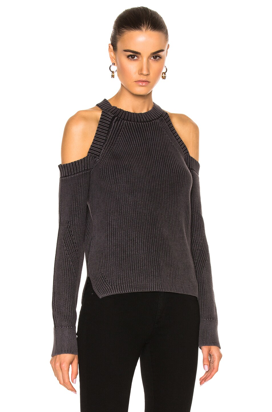 Image 1 of Rag & Bone Dana Cold Shoulder Sweater in Black