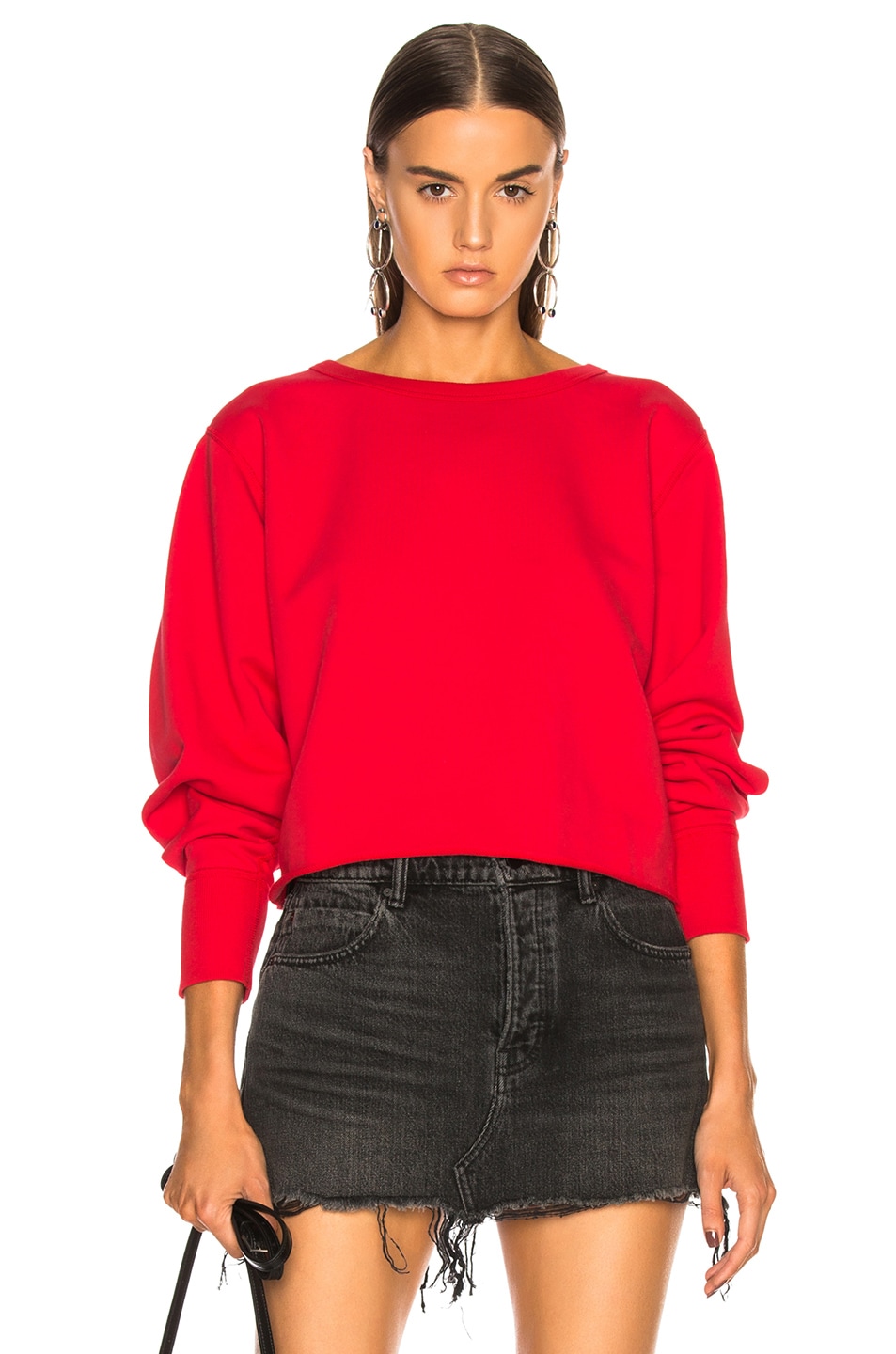 Image 1 of Rag & Bone Cropped Pullover Sweater in True Red