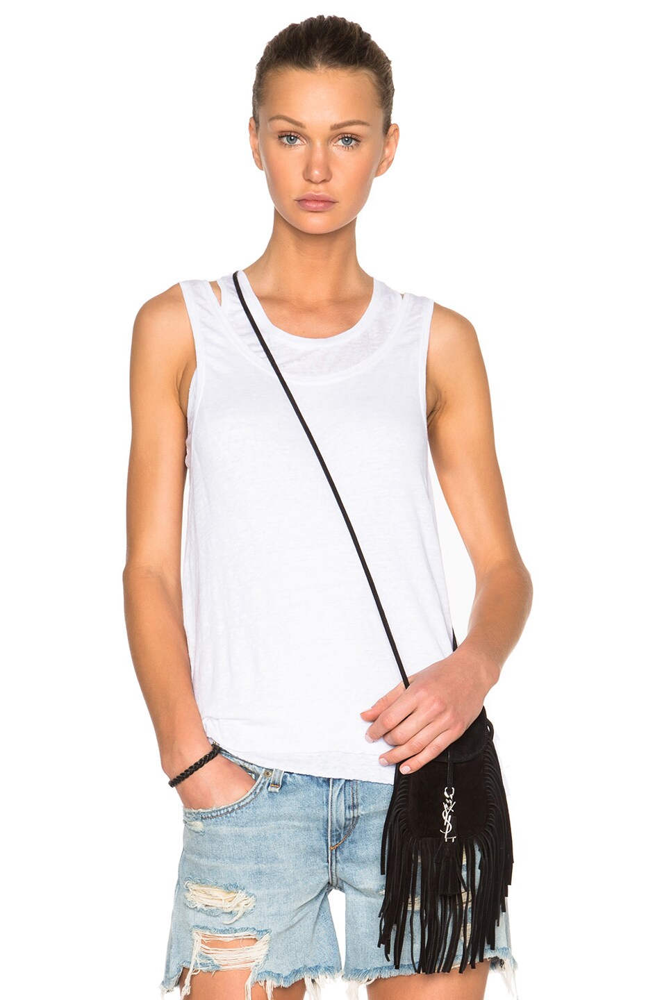 Image 1 of Rag & Bone Double Layer Tank Top in Bright White