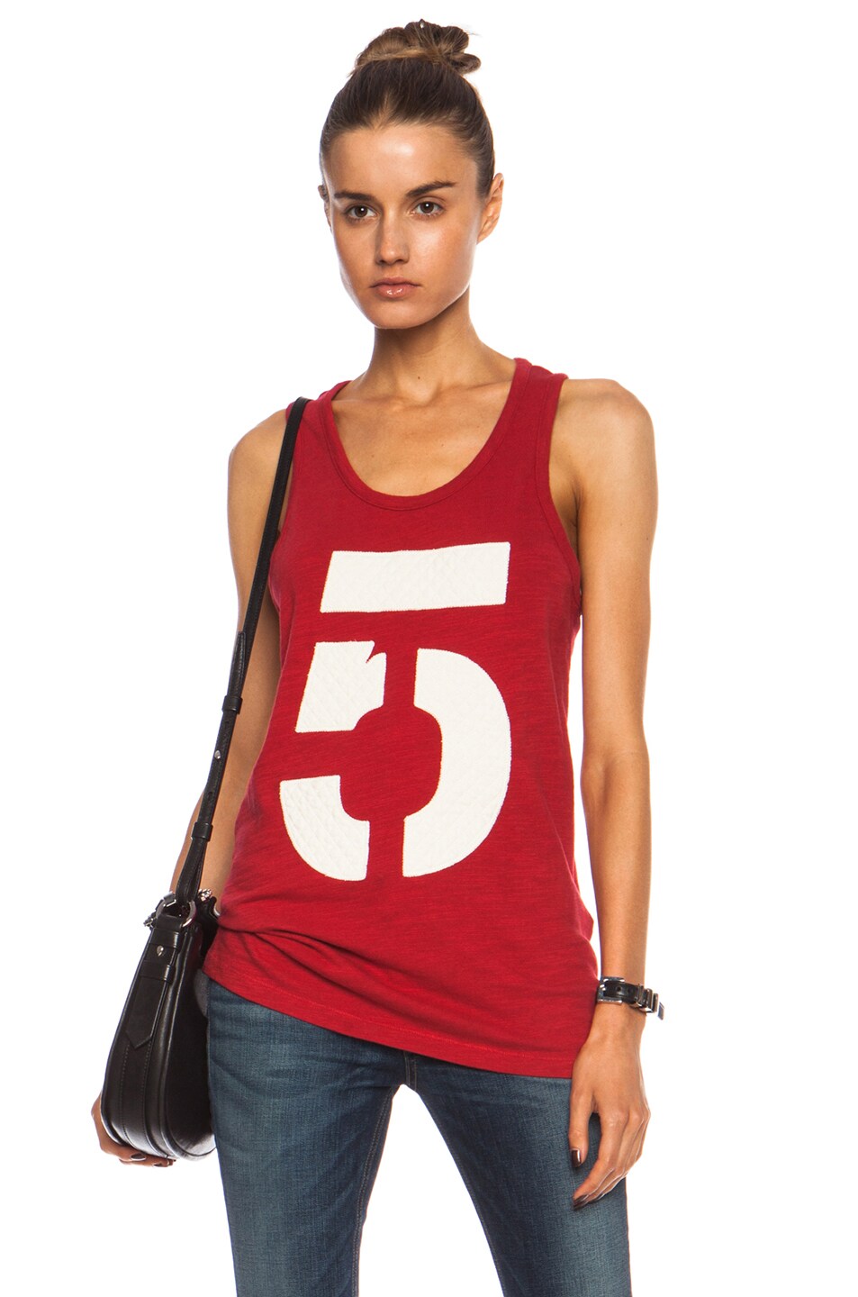Image 1 of Rag & Bone Cast Cotton Tank in Red