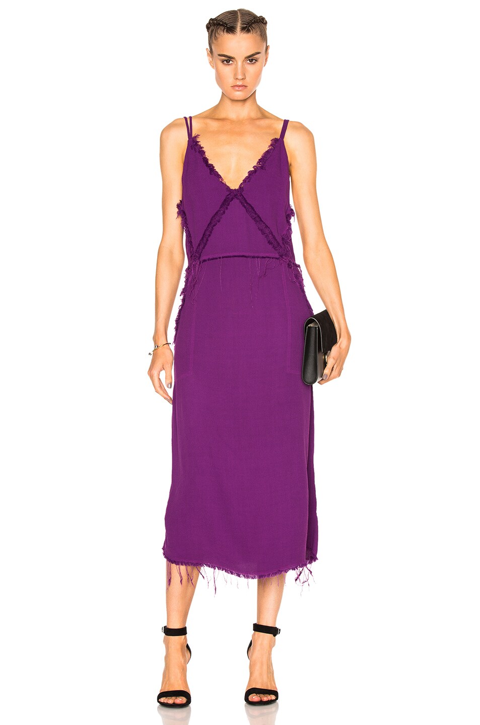 Image 1 of Raquel Allegra Diamond Slip Dress in Fuchsia