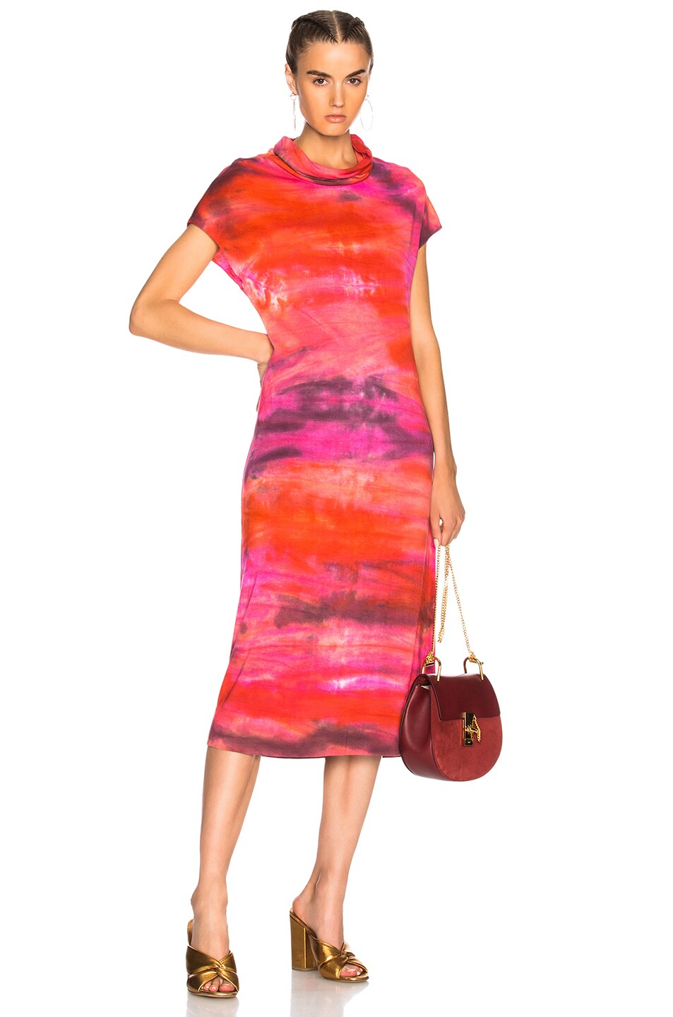 Image 1 of Raquel Allegra Icon Dress in Hibiscus Pink Tie Dye