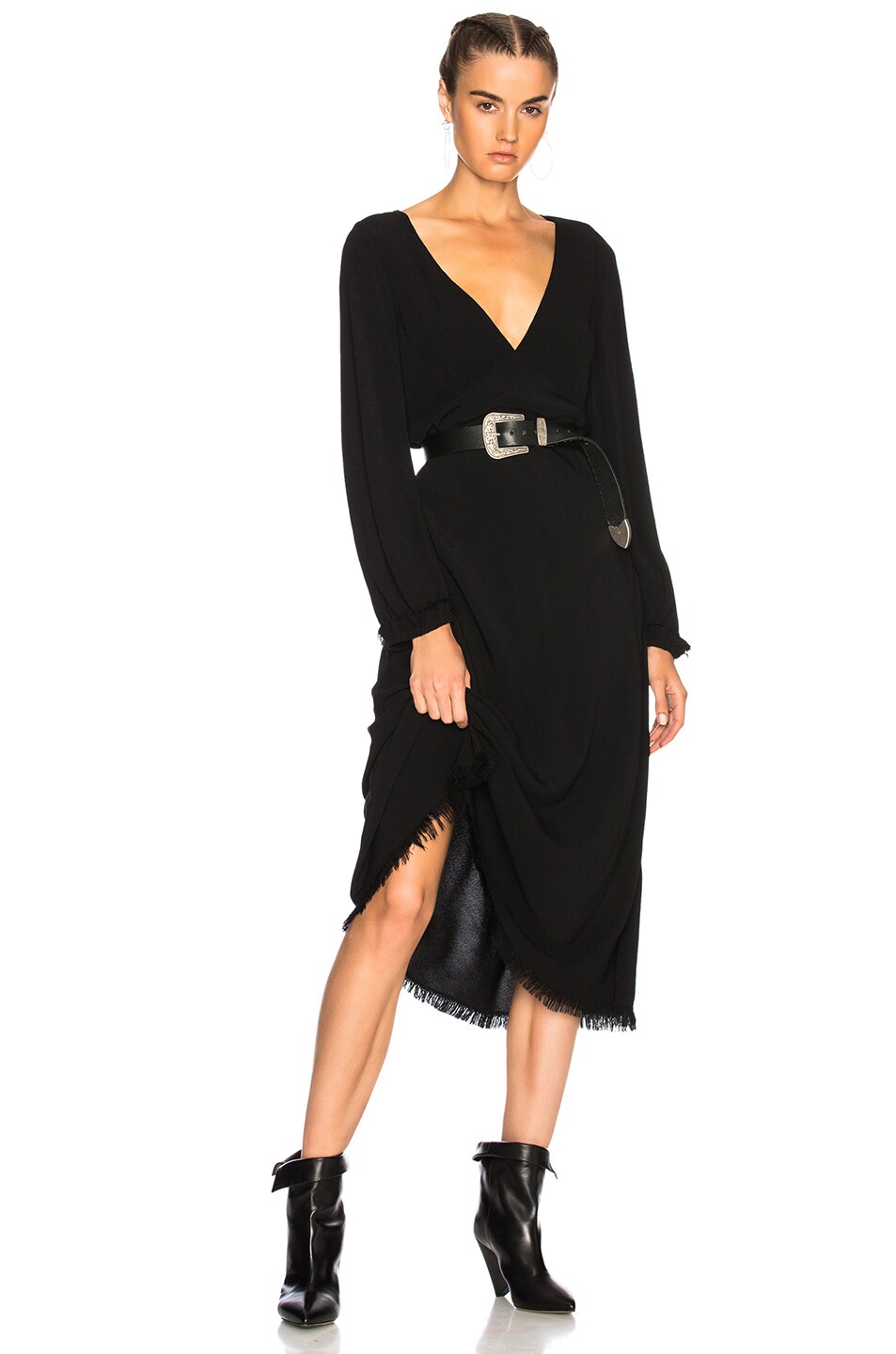 Image 1 of Raquel Allegra Long Sleeve Tulip Dress in Black