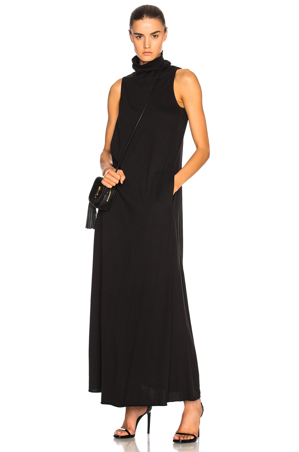 Image 1 of Raquel Allegra Sleeveless Turtleneck Dress in Black