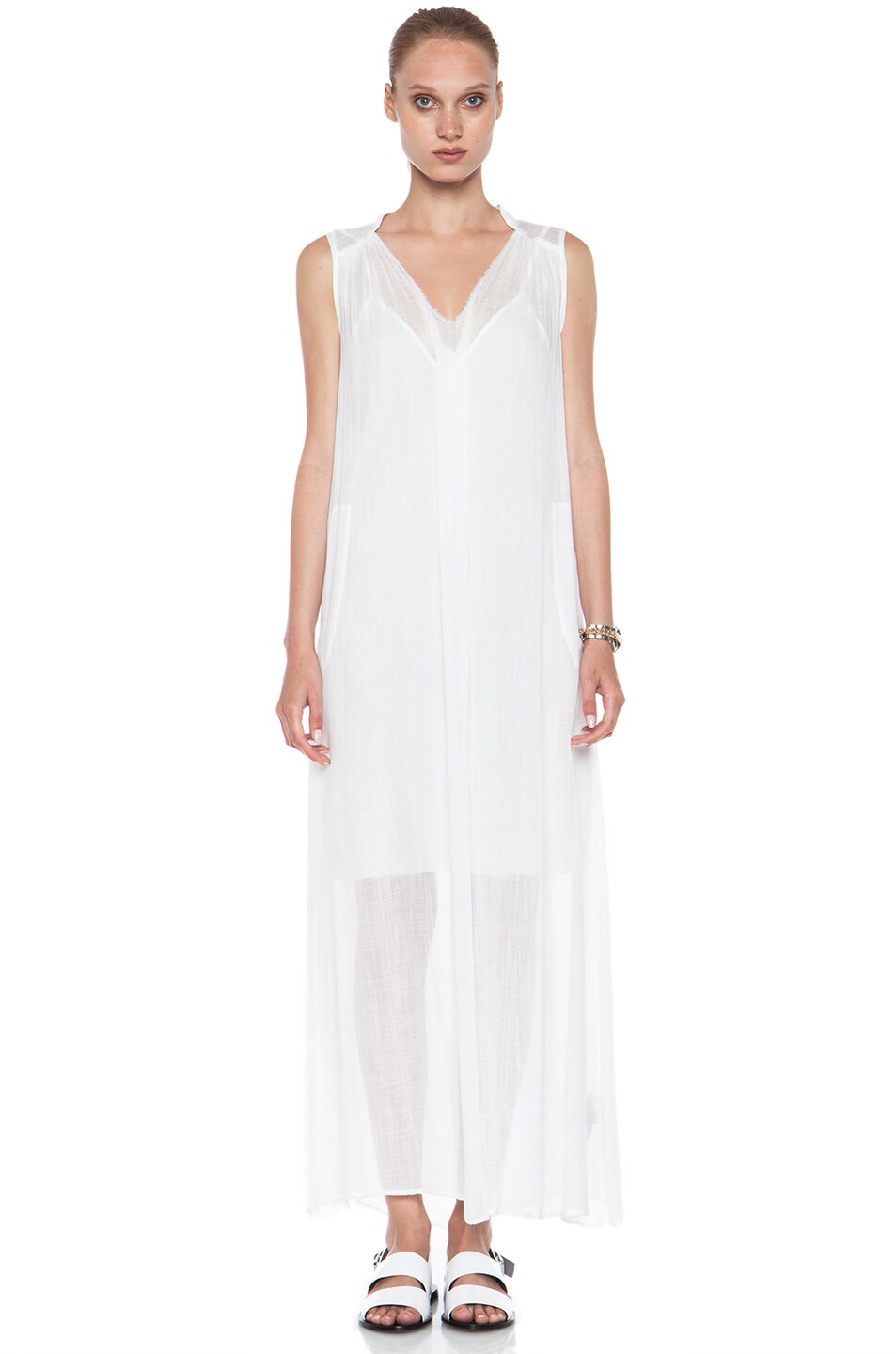Image 1 of Raquel Allegra Maxi Rayon Dress in White