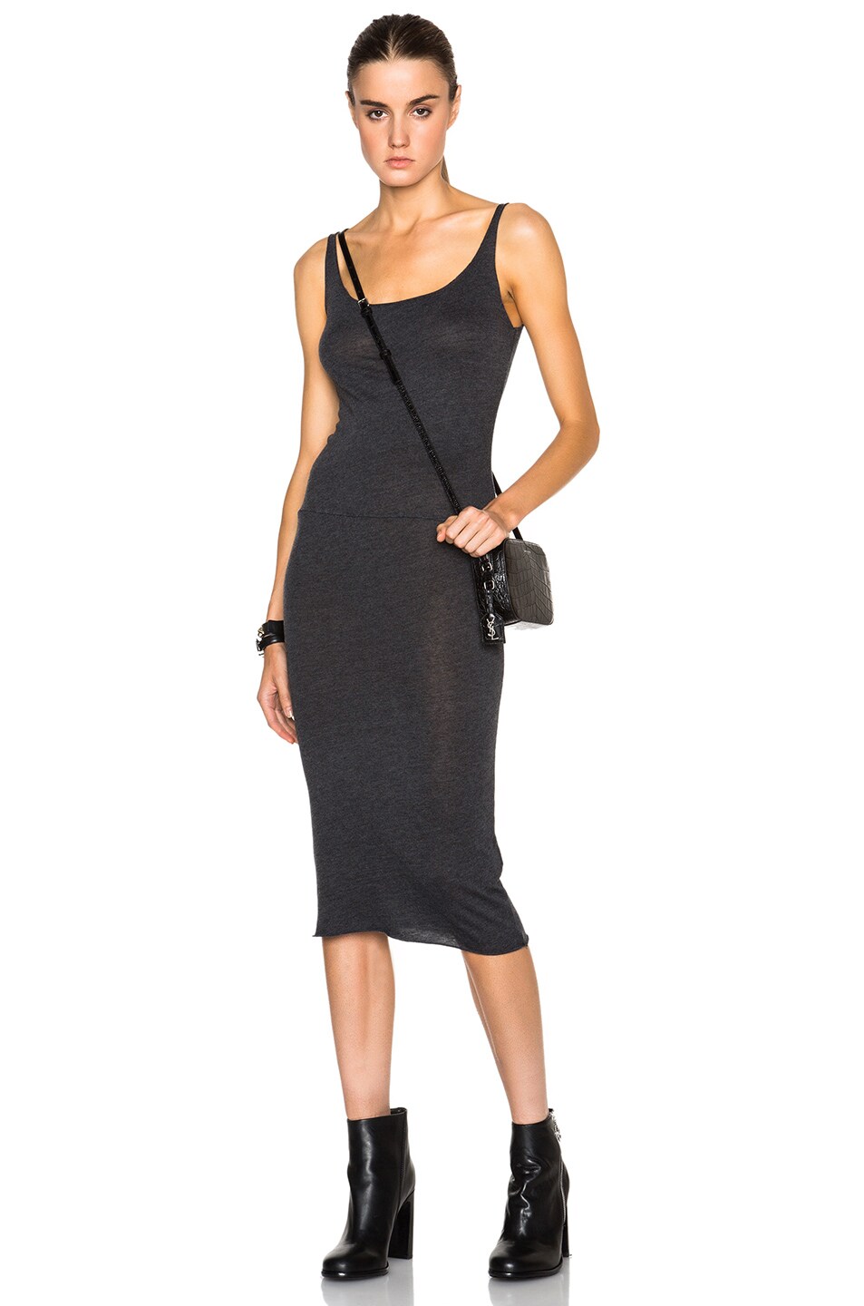 Image 1 of Raquel Allegra Long Layering Tank Dress in Black