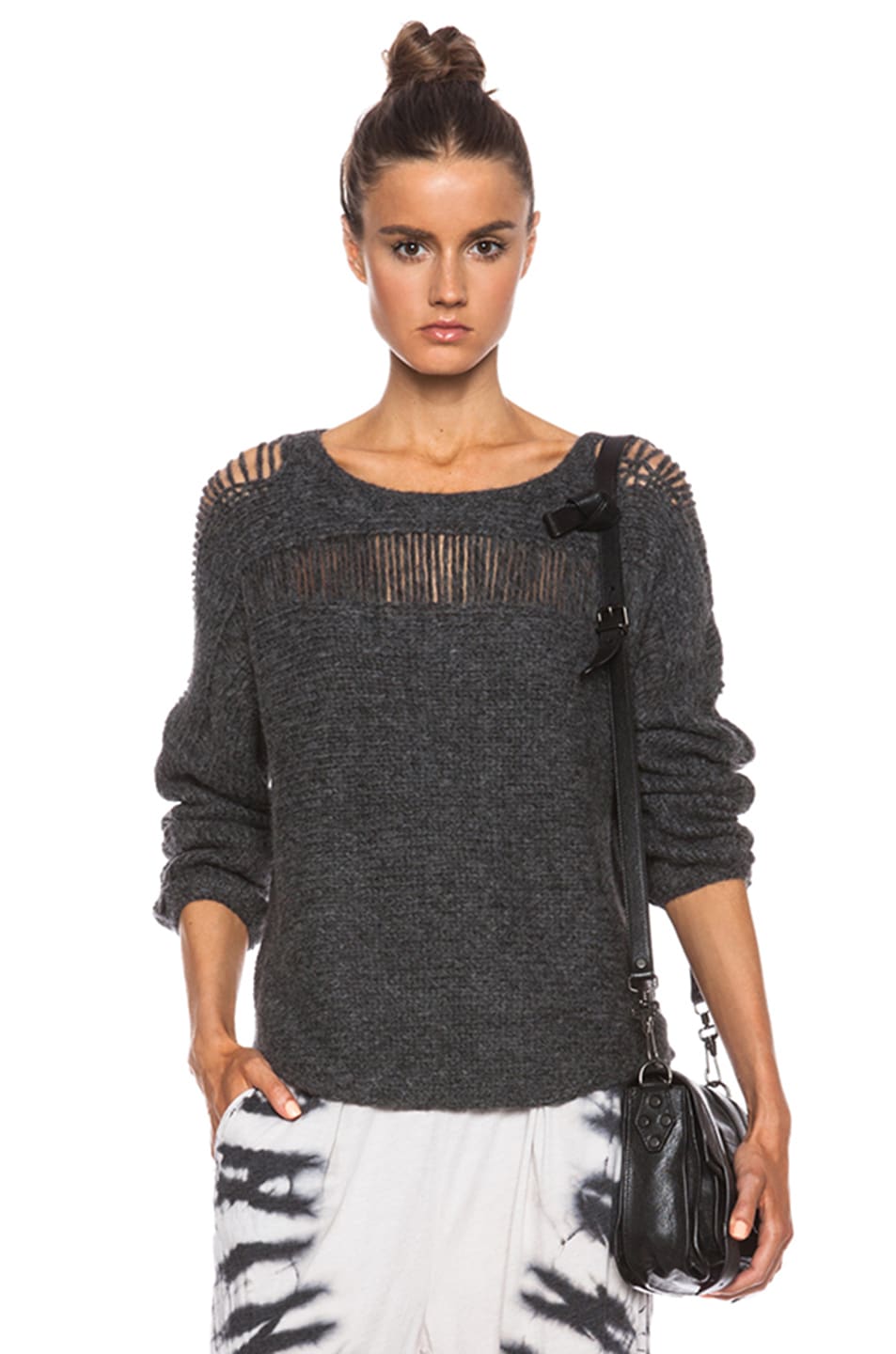 Image 1 of Raquel Allegra Deconstructed Sweater in Charcoal