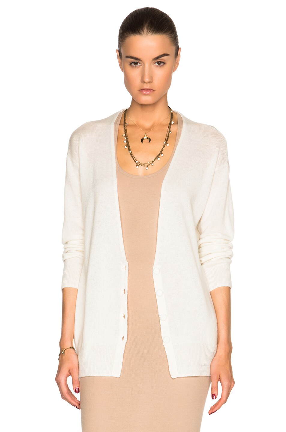 Image 1 of Raquel Allegra Shred Back Cardigan in Ivory