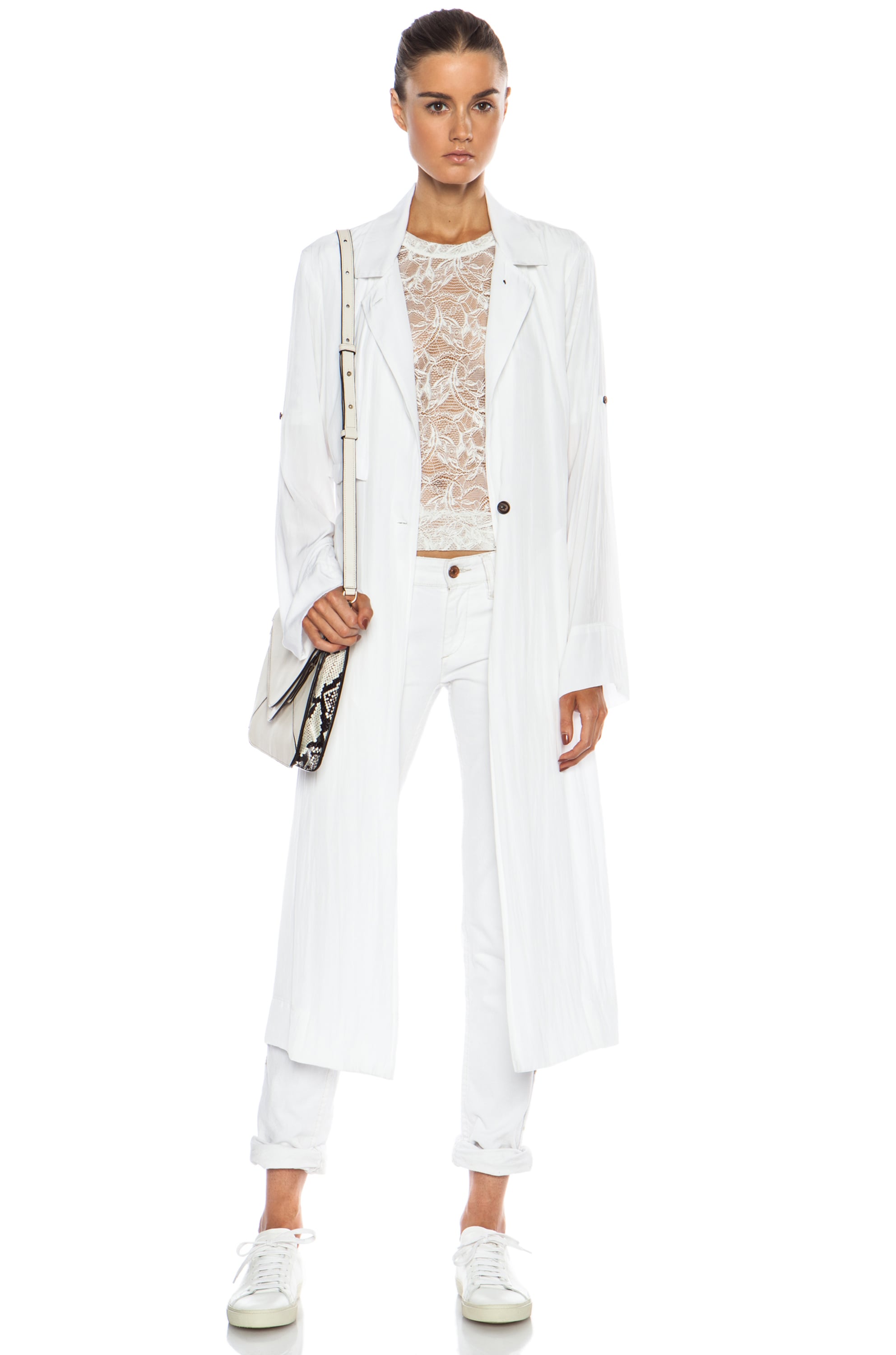 Image 1 of Raquel Allegra Storm Flap Poly Coat in White