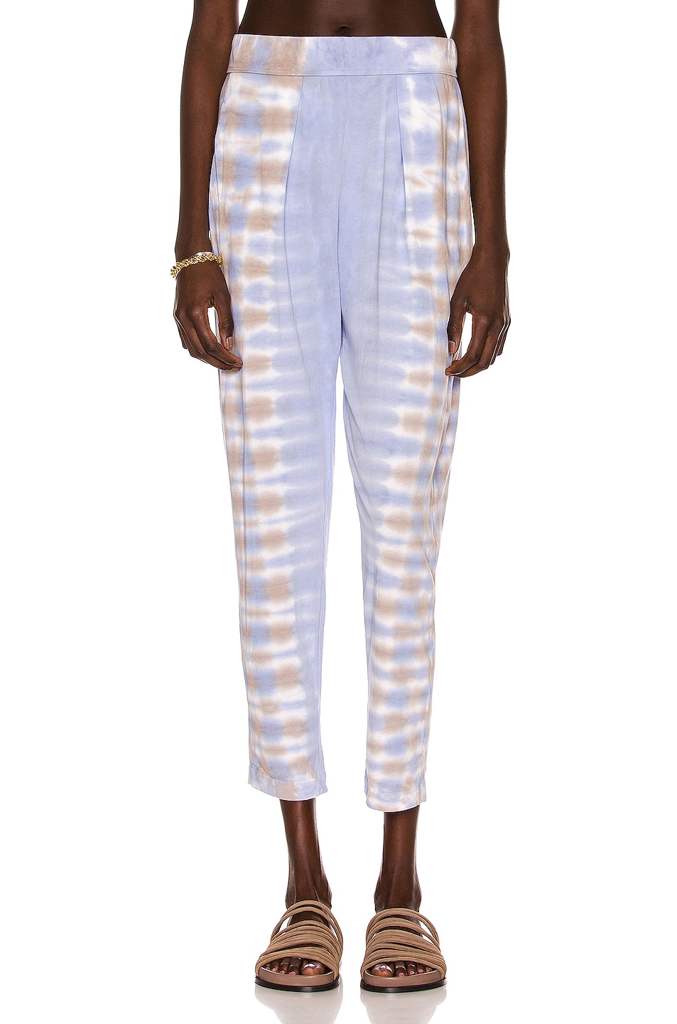 Image 1 of Raquel Allegra Easy Pant in Taupe & Sky Tie Dye