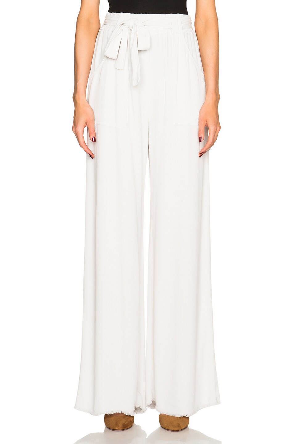 Image 1 of Raquel Allegra Belted Pants in Dirty White