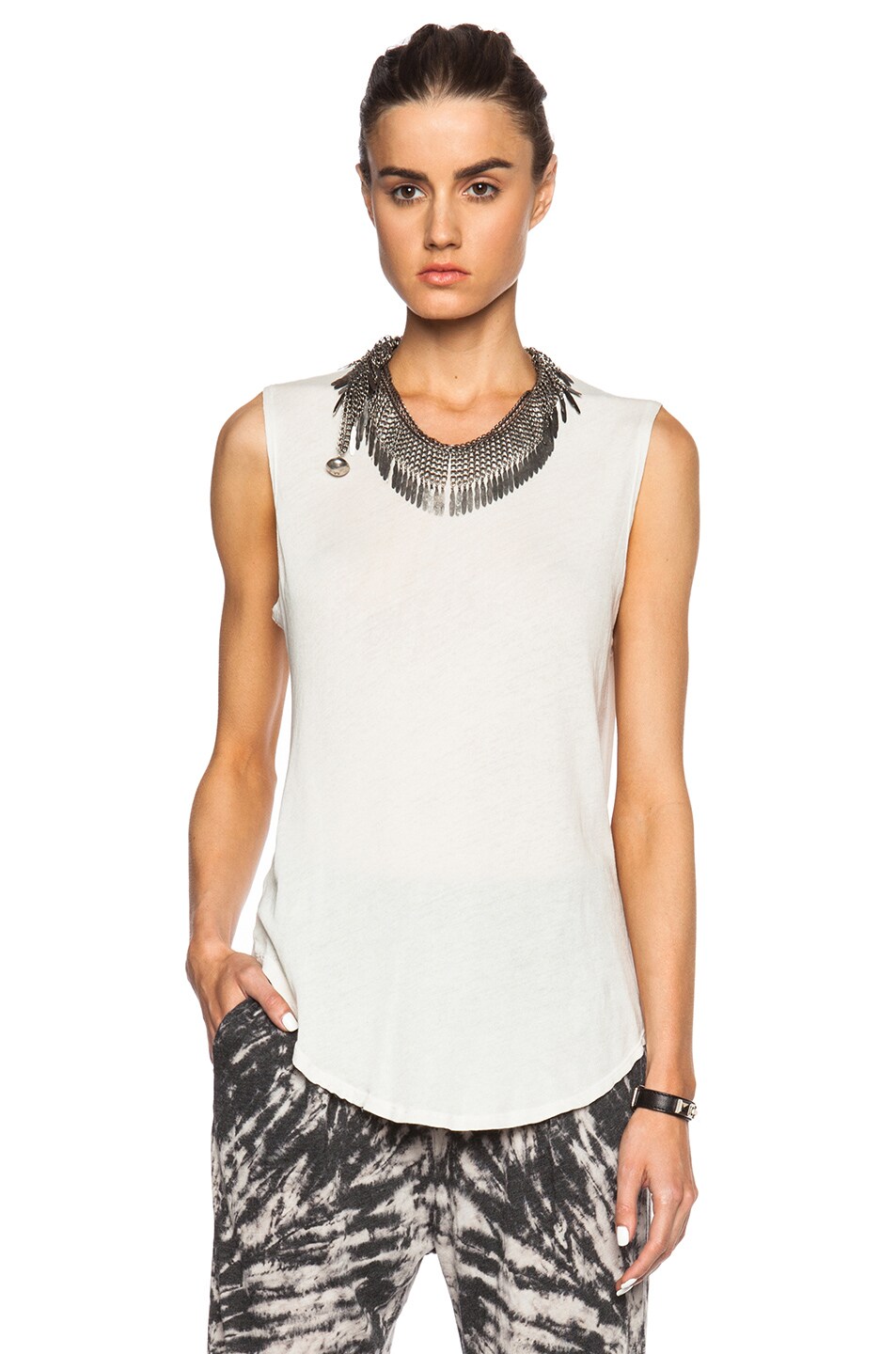 Image 1 of Raquel Allegra Muscle Tee in Dirty White