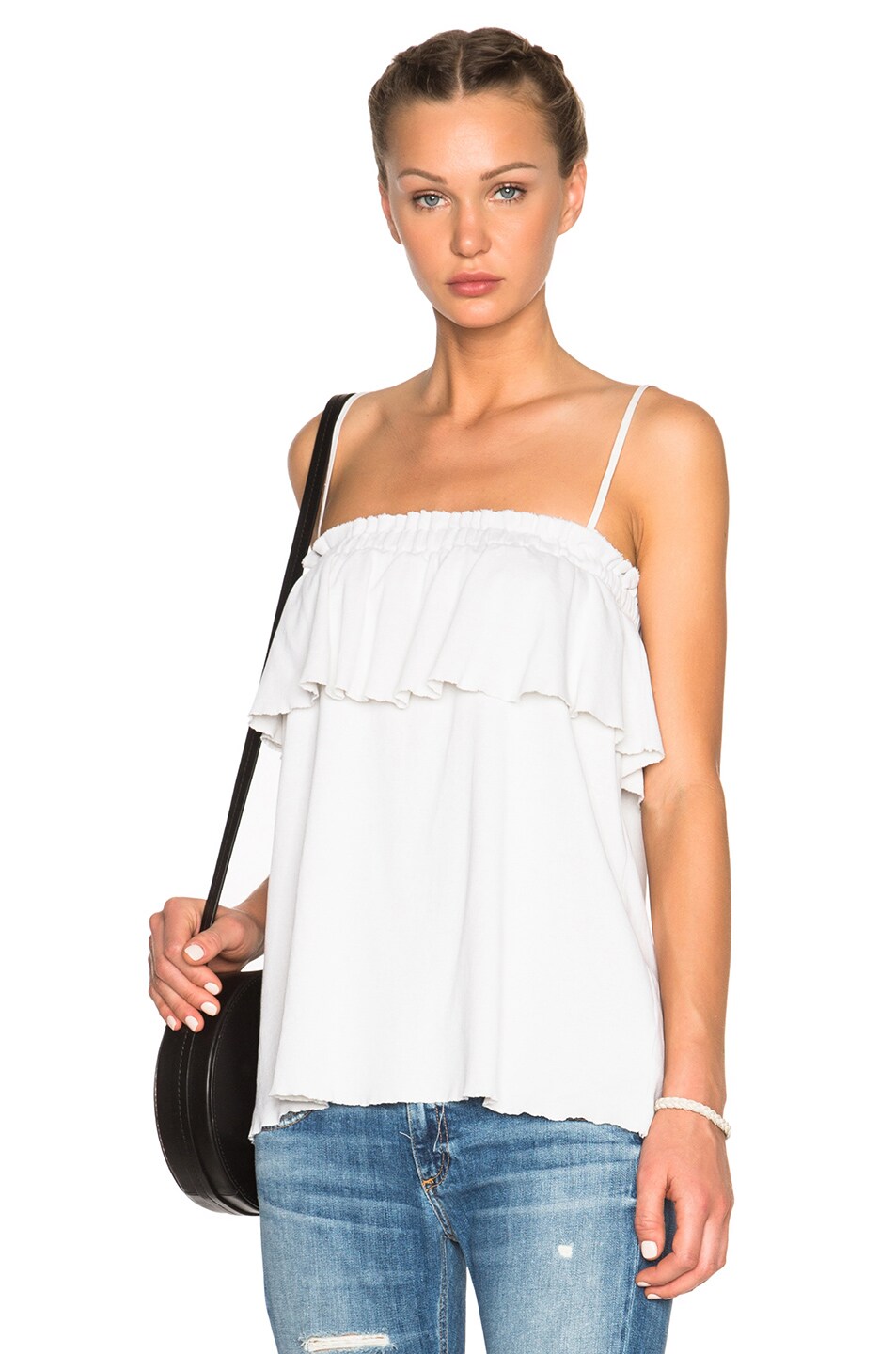 Image 1 of Raquel Allegra Ruffle Tank Top in Dirty White