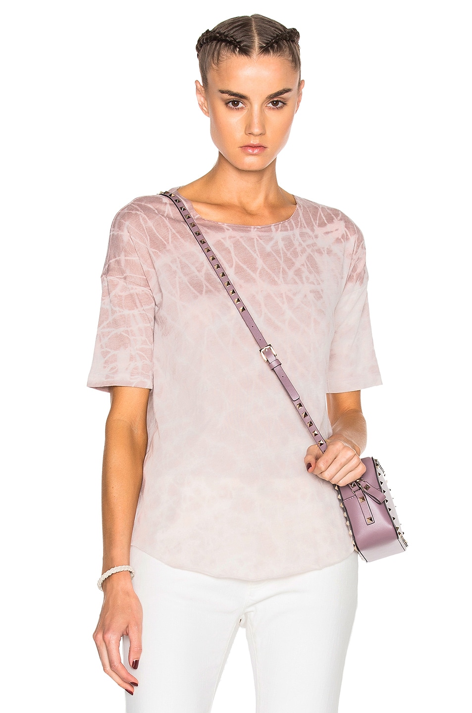 Image 1 of Raquel Allegra Basic Tee in Taupe Tie Dye