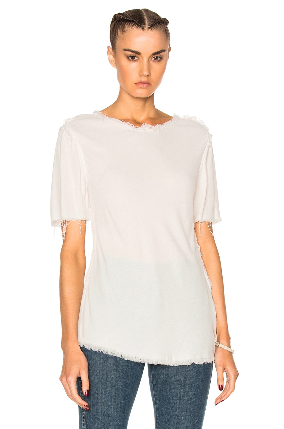 Image 1 of Raquel Allegra Bias Tee in Dirty White